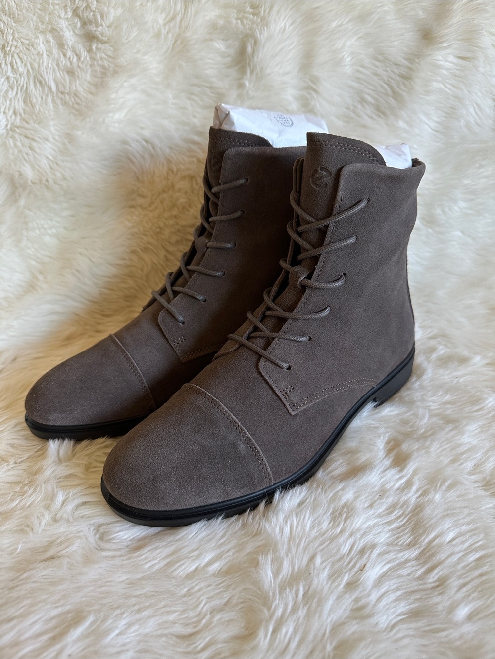 NIB! ECCO 216923 Touch 15 Women's Boots In Dark Grey Suede Size 4-4.5/ EU35
